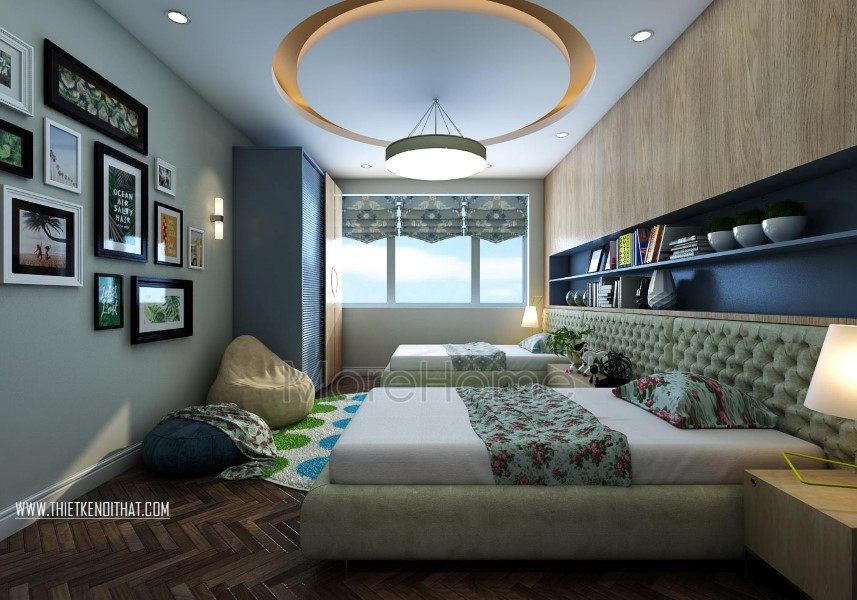 Thiết kế nội thất phòng ngủ con chung cư Royal City